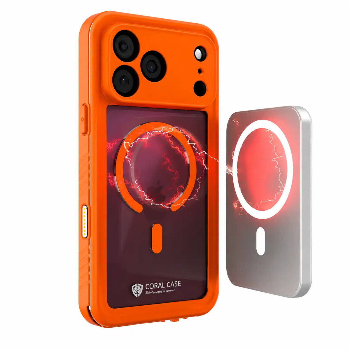 iPhone 18 Pro | Full Body Waterproof Orange Case